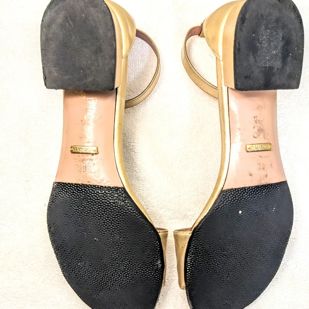 Gucci Gold Sandals - Picture 4 of 7